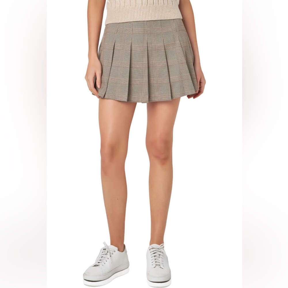 English Factory Pleated Check Skort